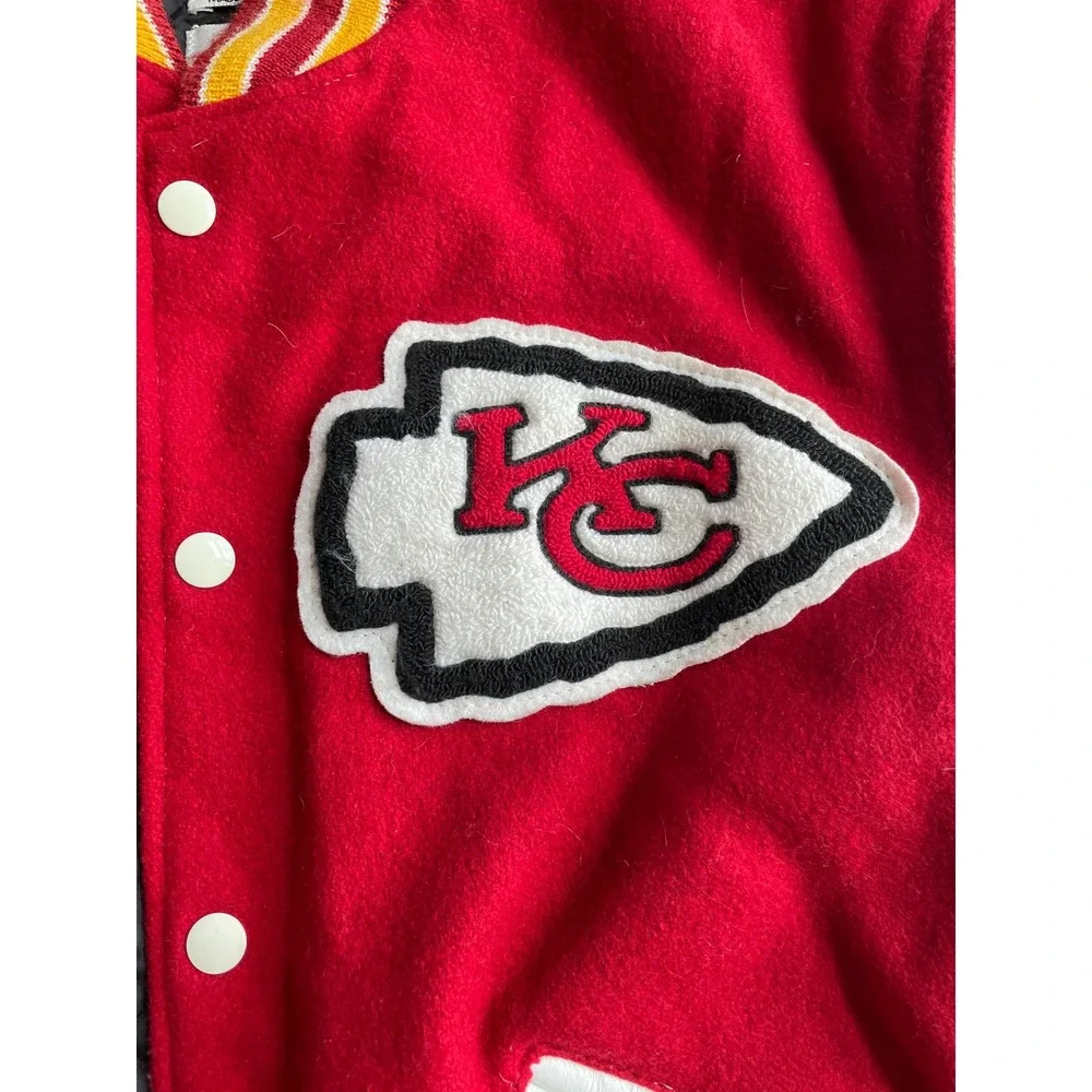 Vintage DeLONG Kansas City Chiefs Varsity Jacket NFL Wool Super Bowl Champs